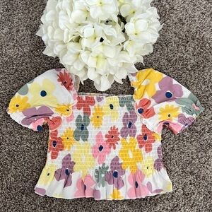 New! Adorable Smocked Floral Top 4T